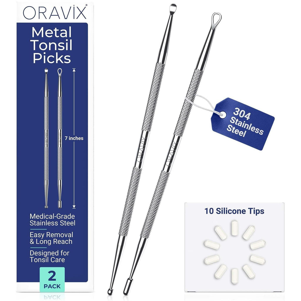 Tonsil Stone Remover Tool Pack of 2 - Metal Oral Hygiene Tools