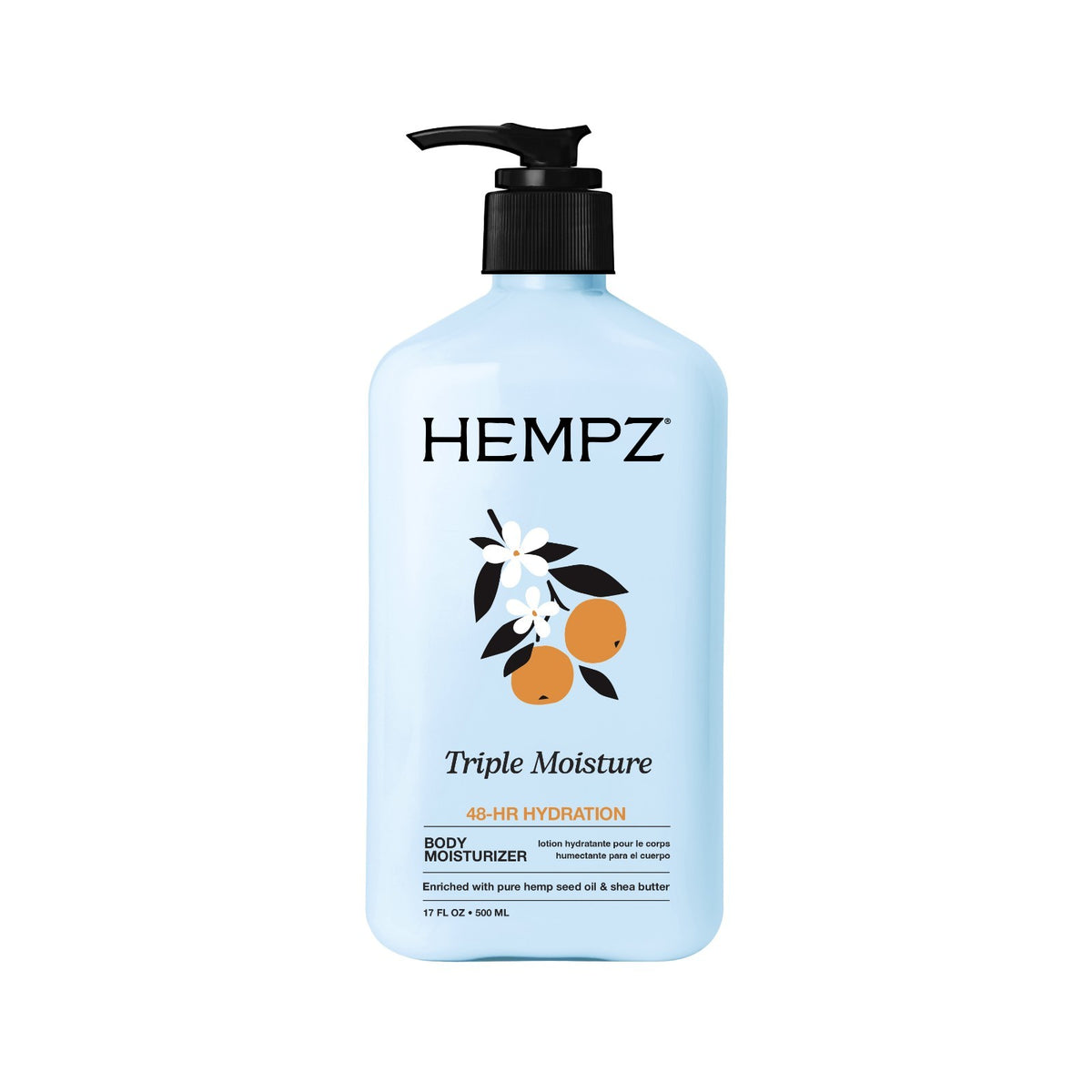 Hempz Triple Moisture Body Lotion 17oz - Hydrating Citrus Scent, 48-Hour Moisturizer