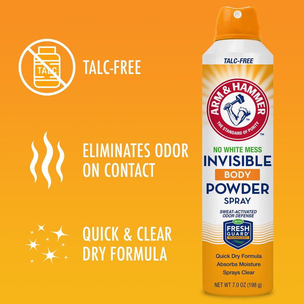 Invisible Body Powder Spray for Sweat and Odor Control - 7oz, Pack of 3