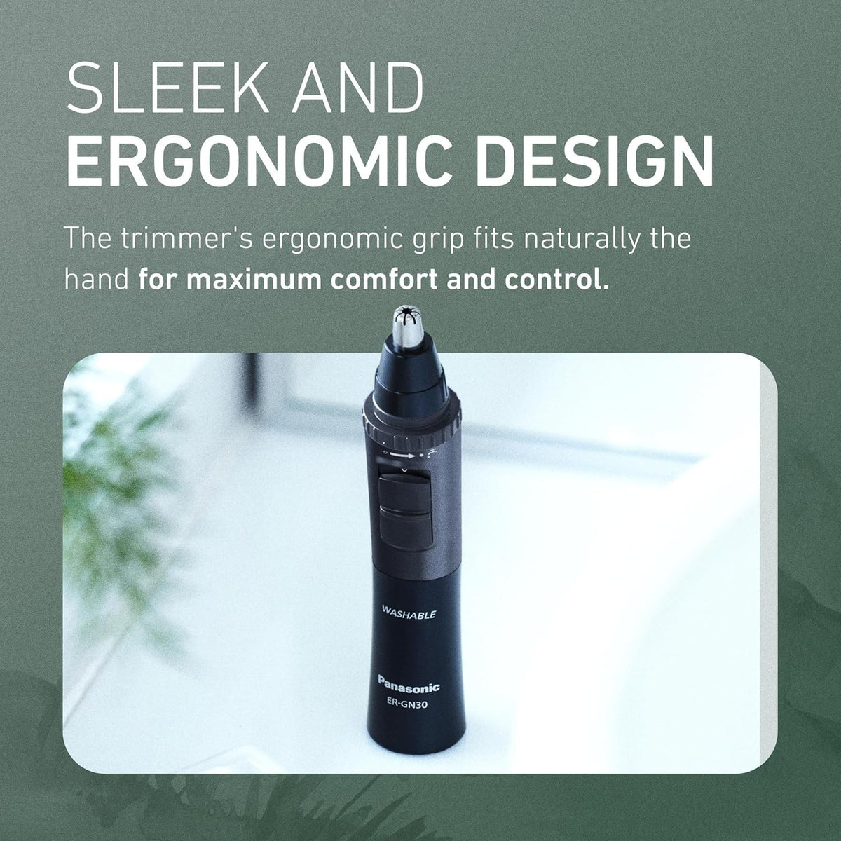 Men’s Waterproof Ear and Nose Hair Trimmer with Hypoallergenic Blades, Wet Dry Use