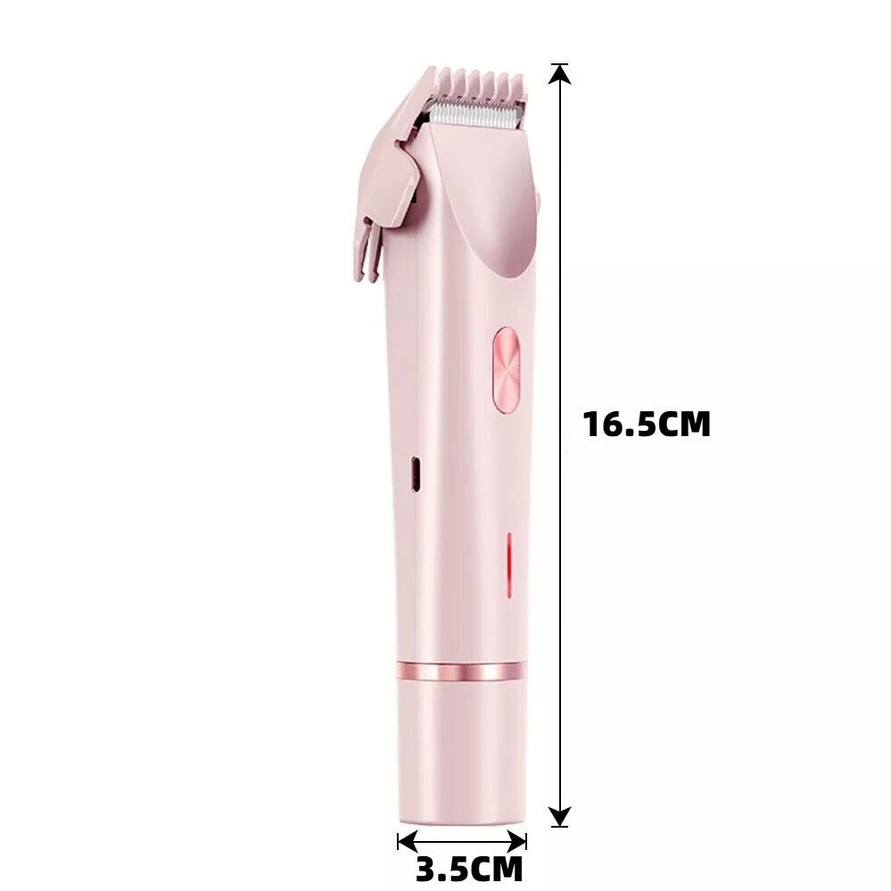 Women Dual Head Waterproof Electric Shaver & Bikini Trimmer - Rechargeable, Wet & Dry Use