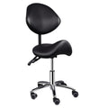 Saddle Stool with Wheels - Adjustable Height PU Leather Seat Ergonomic Design