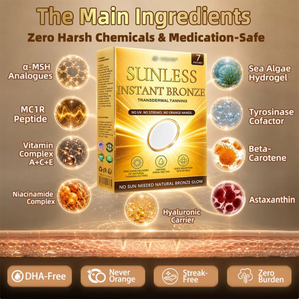 Natural Sunless Tanning Patches - Gradual Bronze Glow Enhancer