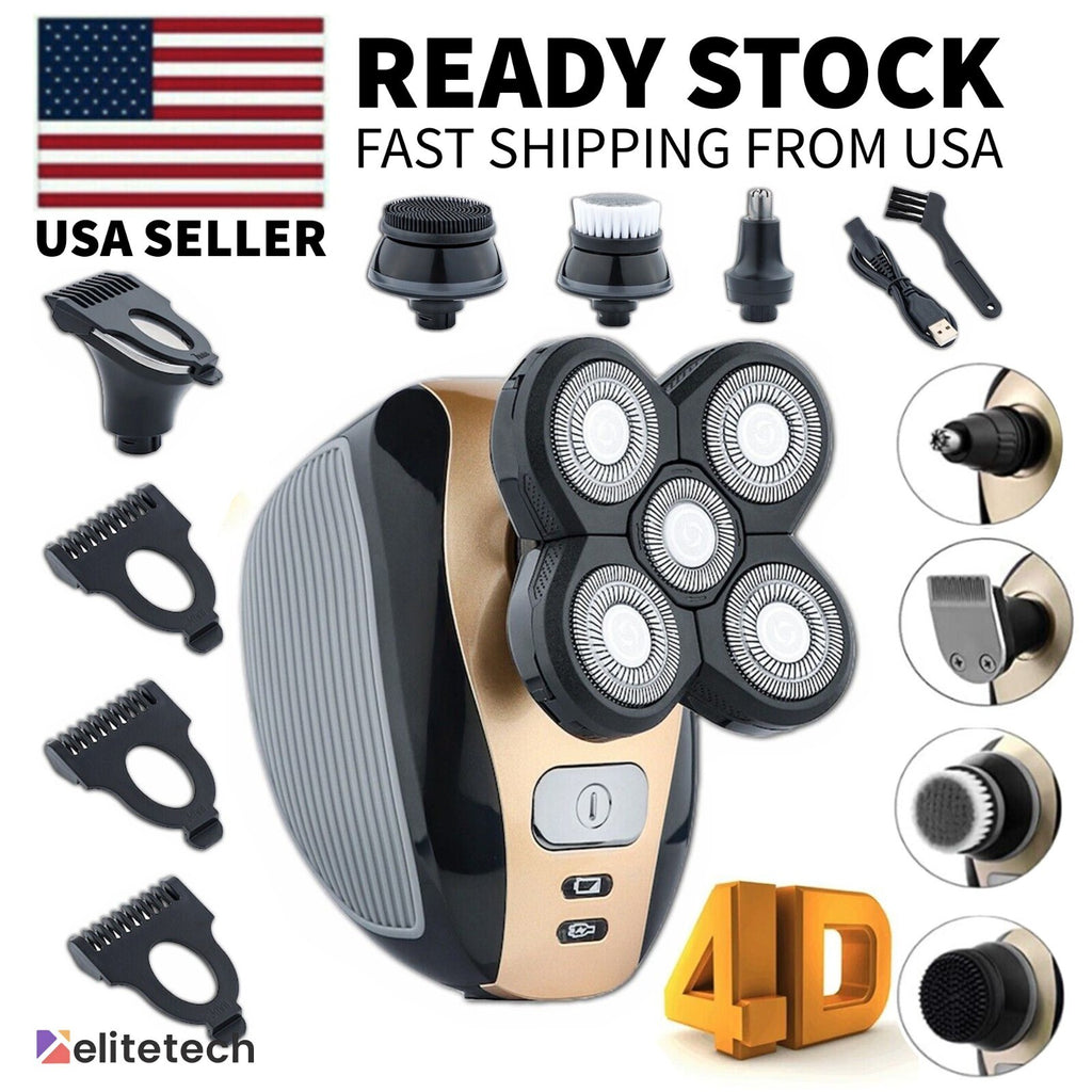 5-in-1 Rotary Electric Shaver & Grooming Kit Waterproof Rechargeable