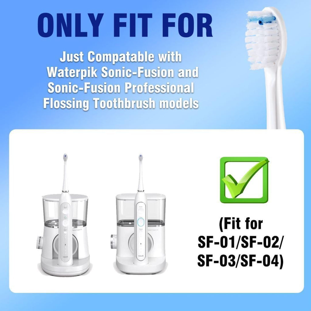 Replacement Brush Heads for Waterpik Sonic-Fusion Toothbrush Set - 3 Pack