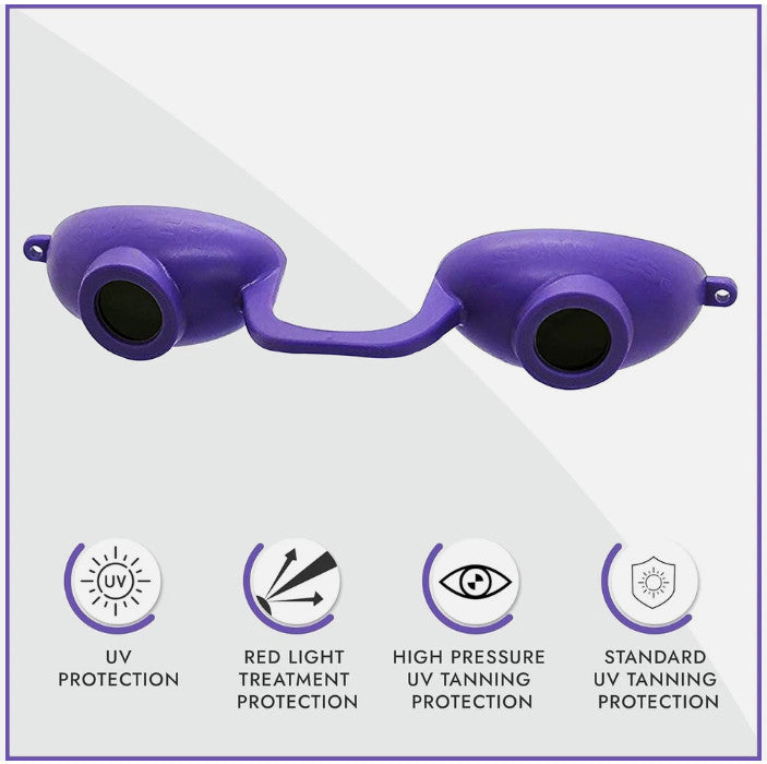 UV Eye Protection Goggles for Tanning Beds - 4 Pack Blue