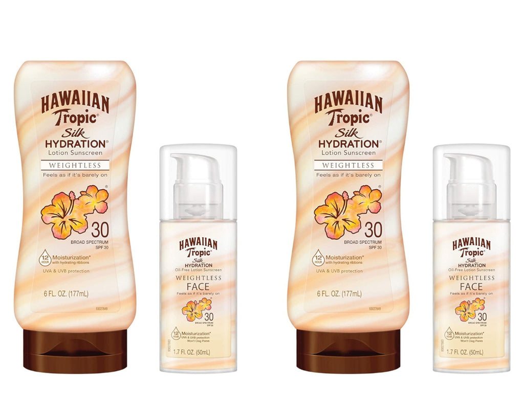Hawaiian Tropic Weightless Hydration Sunscreen & Face Lotion Pack of 2