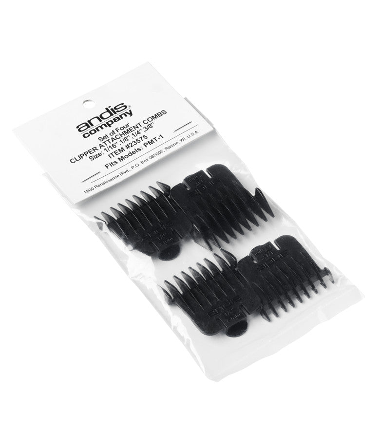 Clipper Attachment Comb Set for Trimmers - Fits Andis Models 0-3, 4-Piece