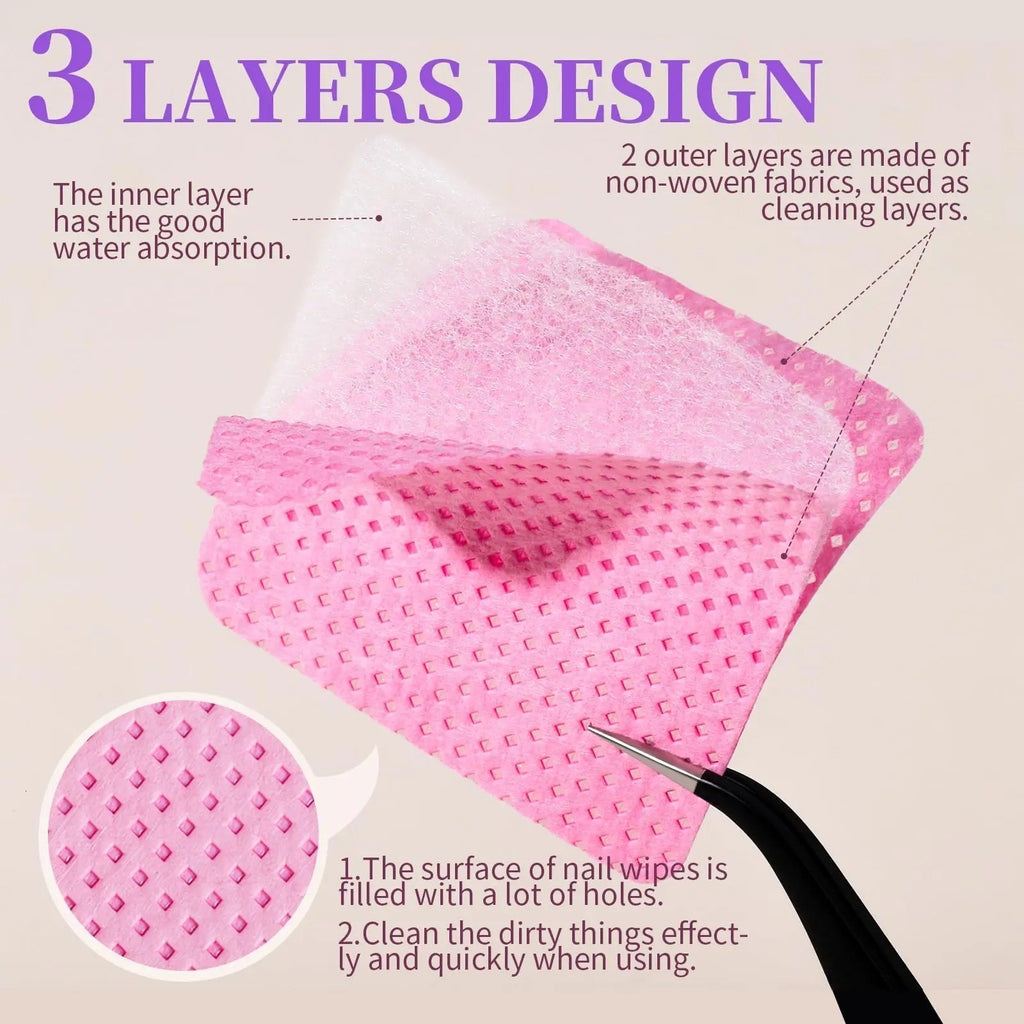 Lint-Free Nail Wipes 200 Sheets for Gel Polish Removal & Manicure Prep
