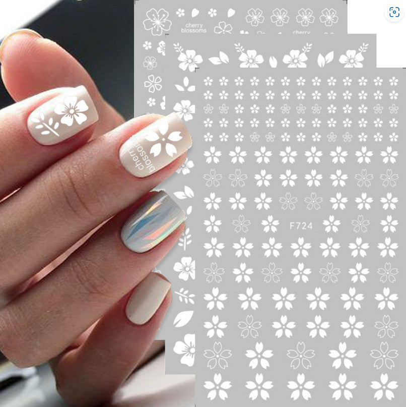 Nail Art Stickers Transfers Floral Cherry Blossom Decals Pack for Nails