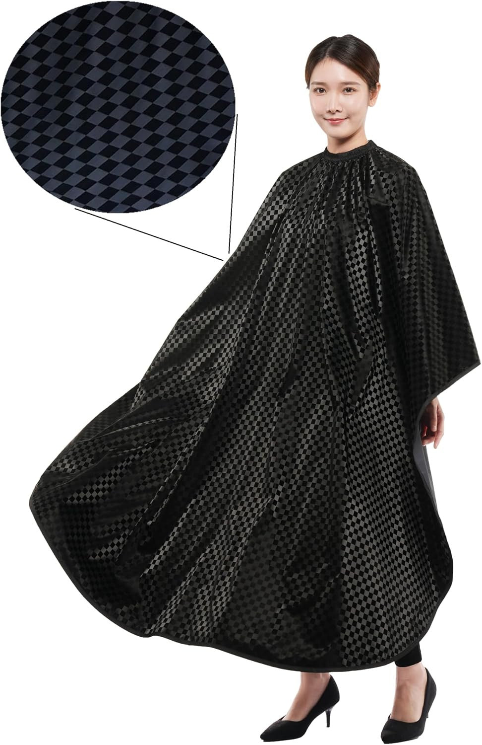 Professional Salon Hair Cutting Cape 54x62 Inches Water-Repellent Polyester Black