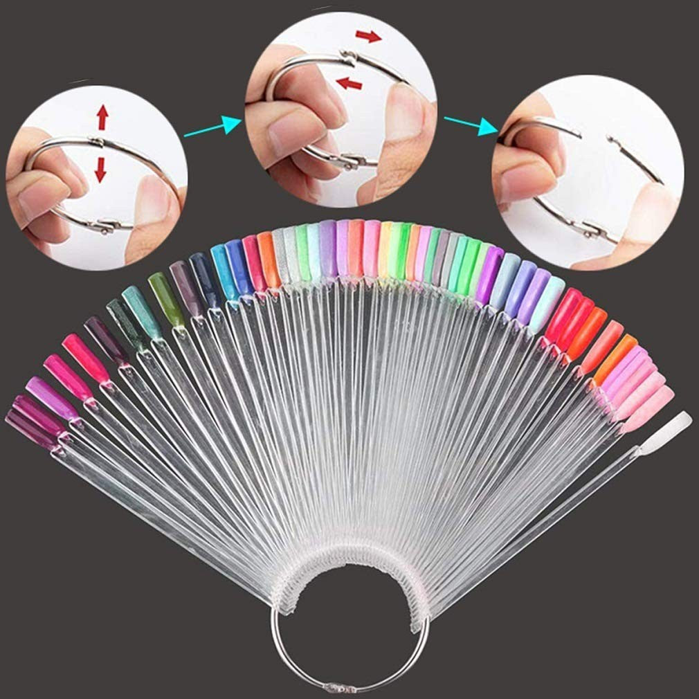 150 Clear Nail Swatch Sticks Display Board for Nail Polish Testing