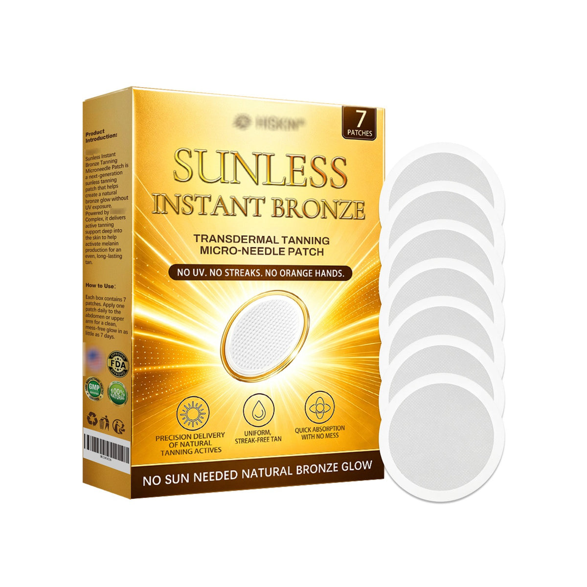 Natural Sunless Tanning Patches - Gradual Bronze Glow for Sensitive Skin
