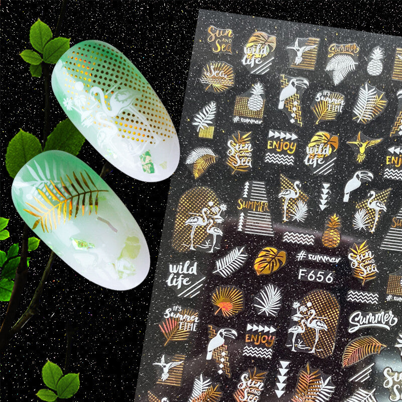 Tropical Leaf Nail Stickers for Beach & Summer Manicure - Assorted Designs