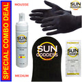 Self Tanning Foam Mousse - Medium Dark Sunless Tanner with Mitt & Gloves