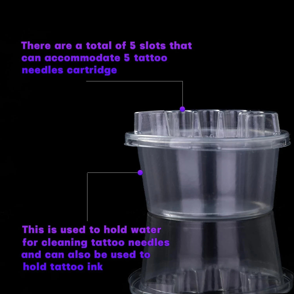 Disposable Tattoo Cup Holders 20Pcs Hexagonal Cartilage Tray Set