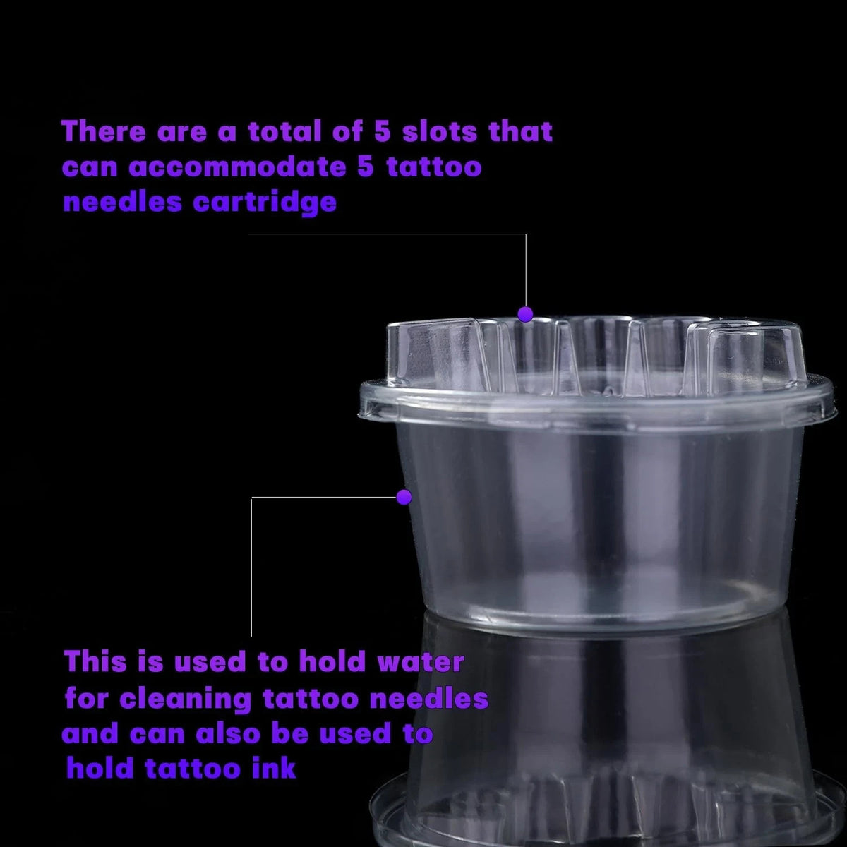 Disposable Tattoo Cup Holders 20Pcs Hexagonal Cartilage Tray Set