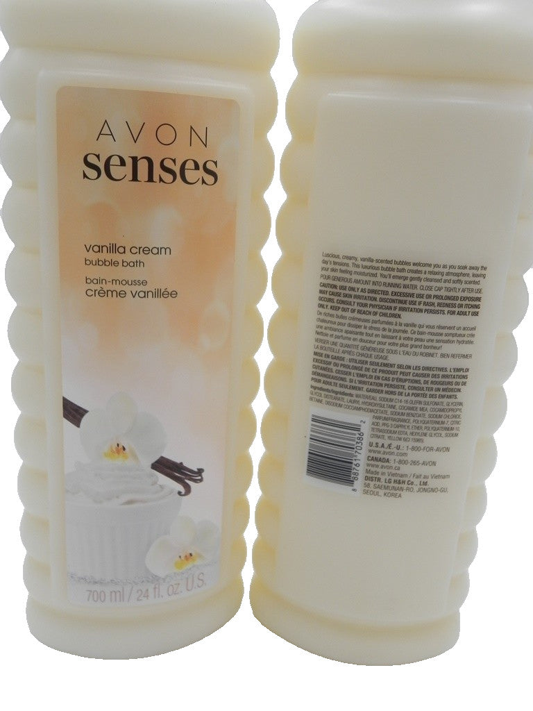 Vanilla Cream Bubble Bath Set - 2 Bottles, 24 Fl Oz Each, New Sealed
