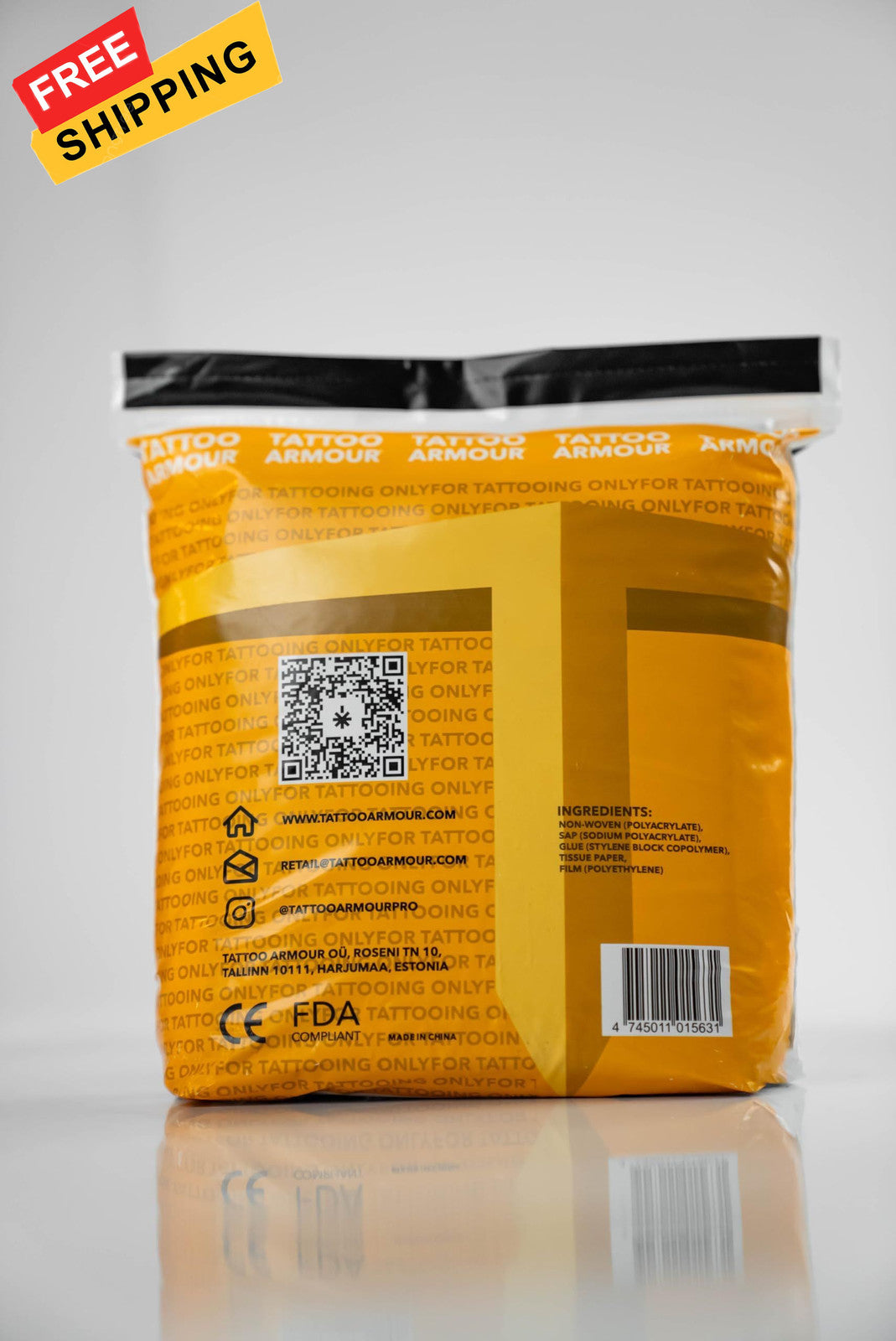 Tattoo Aftercare Sheets Large - Protects Healing Tattoo (12x15) Black