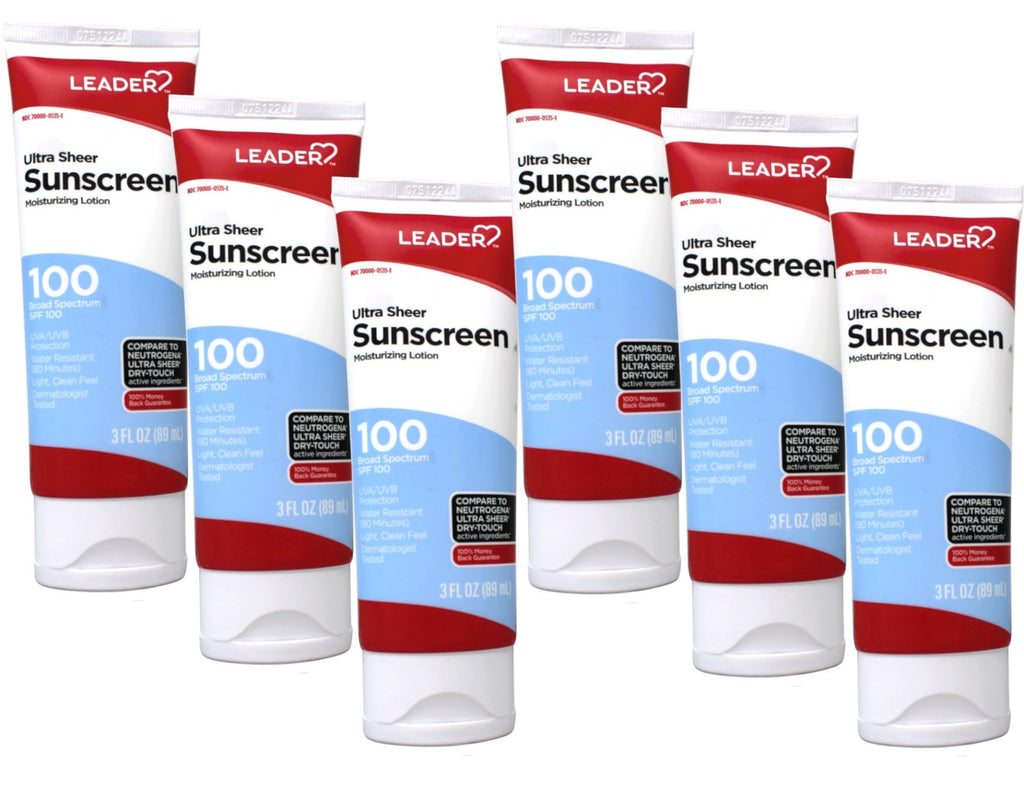 Water Resistant SPF 100 Sunscreen Lotion - 3 oz, Pack of 6