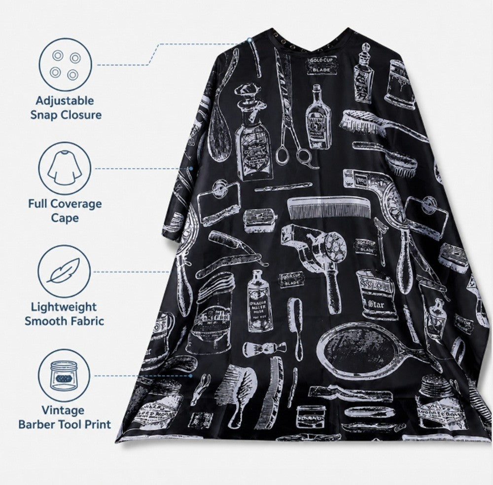 Waterproof Hair Cutting Cape with Snap Closure for Barber & Salon Use