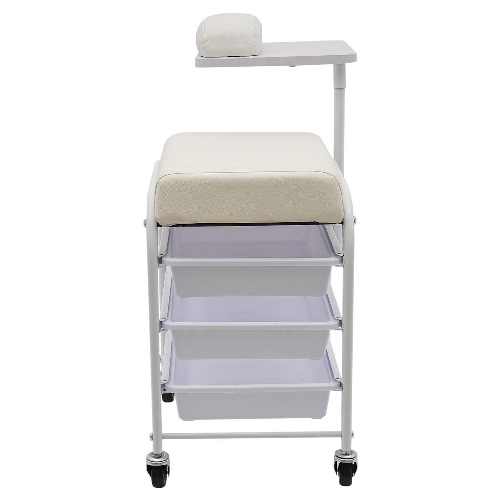 Portable 3-Drawer Beauty Salon Nail & Foot Spa Trolley Cart with Wheels