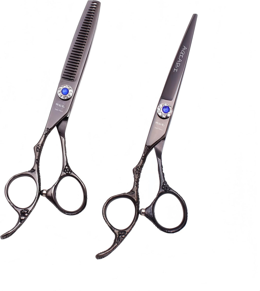 Left-Handed Hair Cutting & Thinning Scissors - 6 Inch Professional Barber Shears