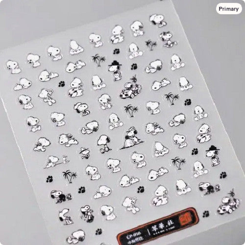 Snoopy 5D Nail Art Stickers - Peanuts Nail Decals for Manicure