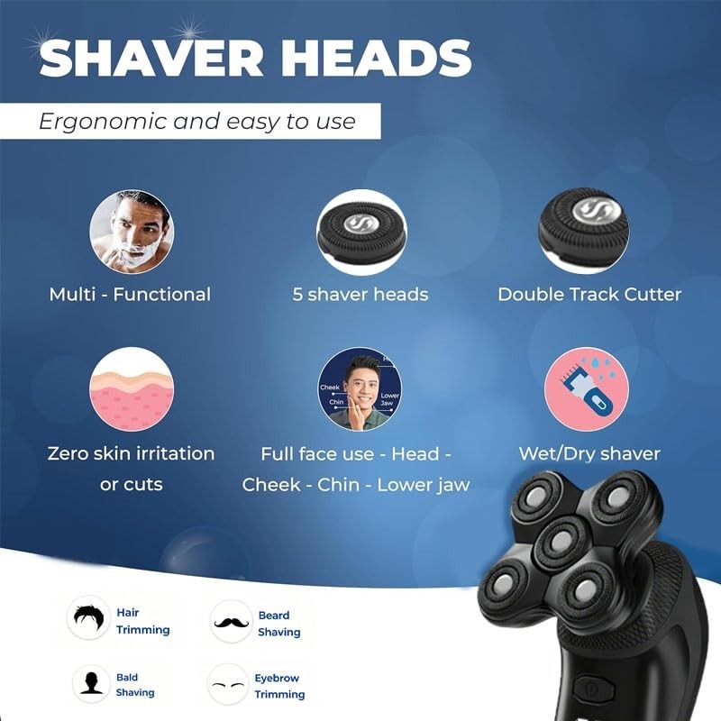Replacement Shaver Head for Groomie BaldiePro 2.0 Electric Razor - 2 Pack