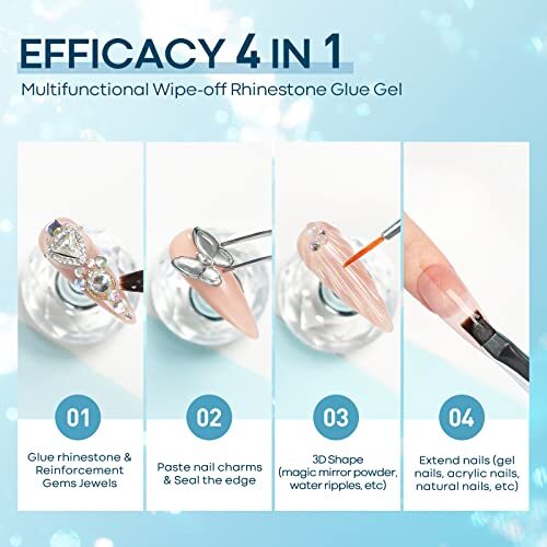 Strong Nail Rhinestone Glue for DIY Nail Art - Salon-Quality Adhesive