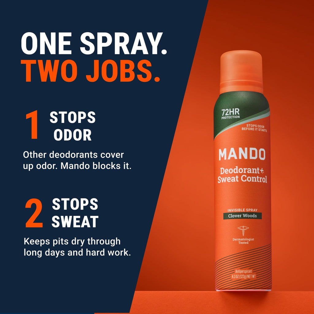 Men's Antiperspirant Deodorant Spray - 72 Hour Odor & Sweat Control - Clover Woods 2 Pack