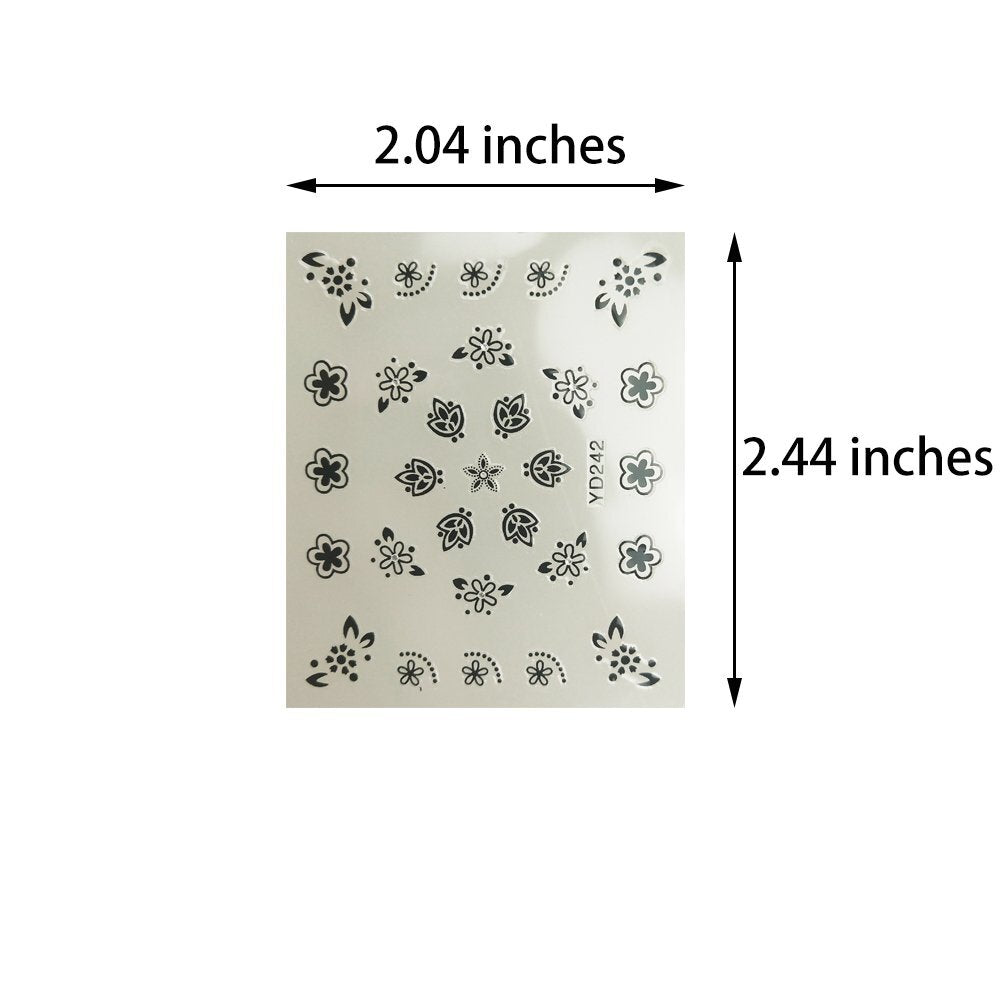 Flower Nail Stickers Kit 4500 Pieces 3D Multicolor Nail Art Decals for Manicure