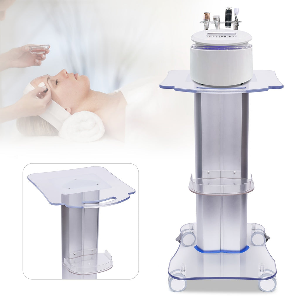 2-Tier Acrylic PVC Salon Trolley with Locking Wheels & Storage Tray