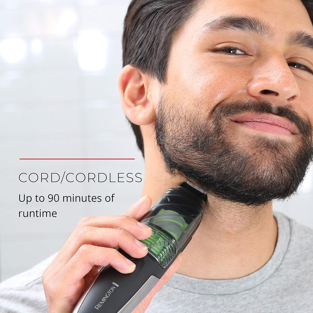 Remington Vacuum Beard Trimmer with 13 Length Settings, Rechargeable & Washable