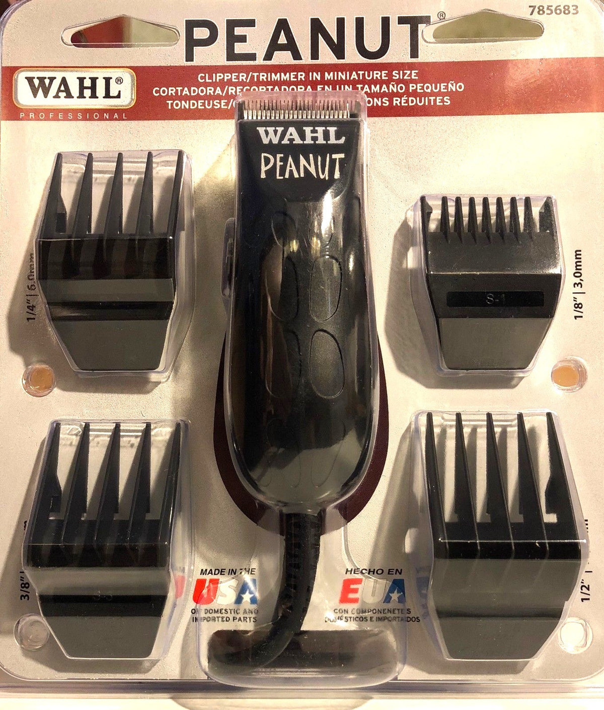 Wahl Black Peanut Cordless Hair Clipper & Trimmer #8655-200 - USA Made