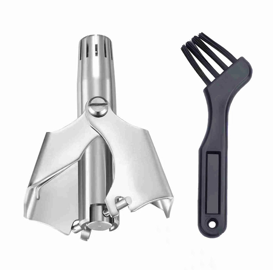 Manual Waterproof Nose & Ear Hair Trimmer Stainless Steel Portable Groomer