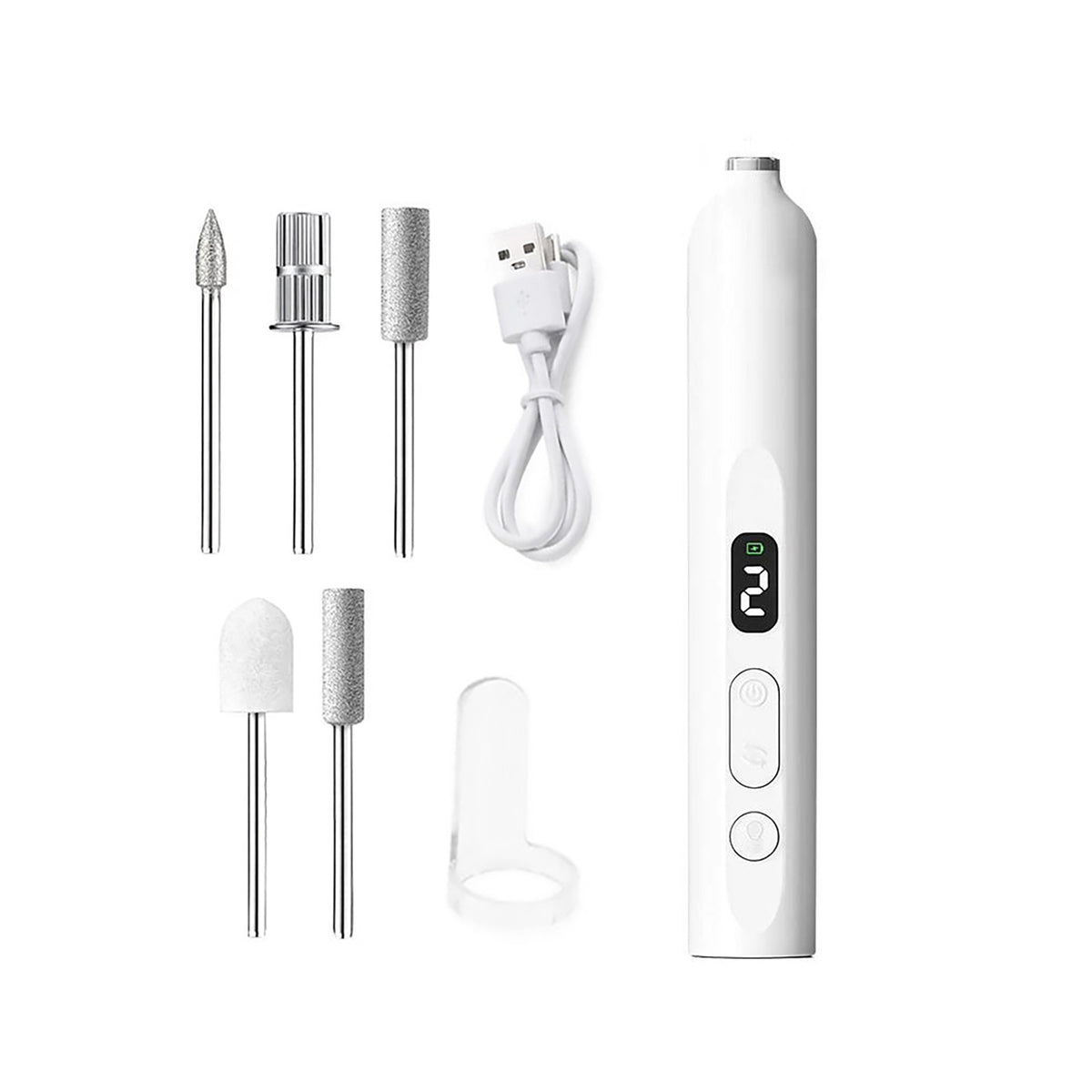 Cordless Nail Drill Manicure Set with 5 Grinding Heads & UV Lamp