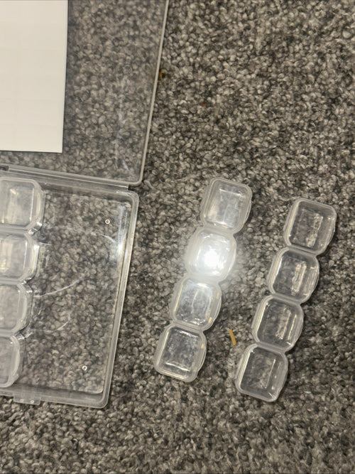 (2 Pack) 28-Grid Nail Art Storage Box with Clear Compartments & Labels, Rhinestones Organizer