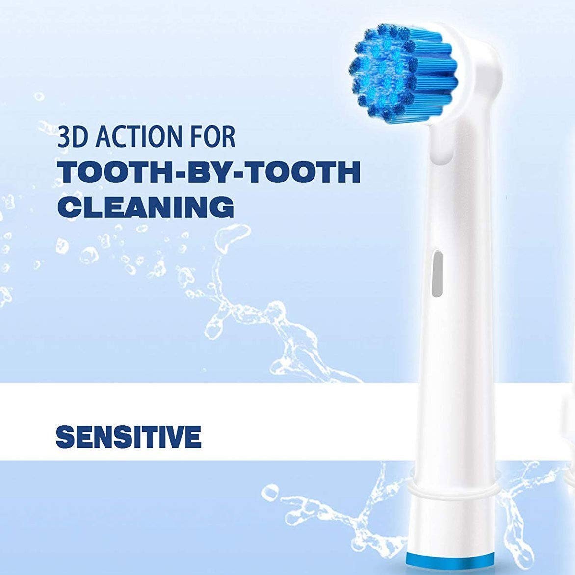 Sensitive Toothbrush Heads Compatible with Oral-B Electric Toothbrushes - 4 Pack