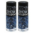 Nail Polish Set with Polka Dots Design - 2 Pack Blue Nails