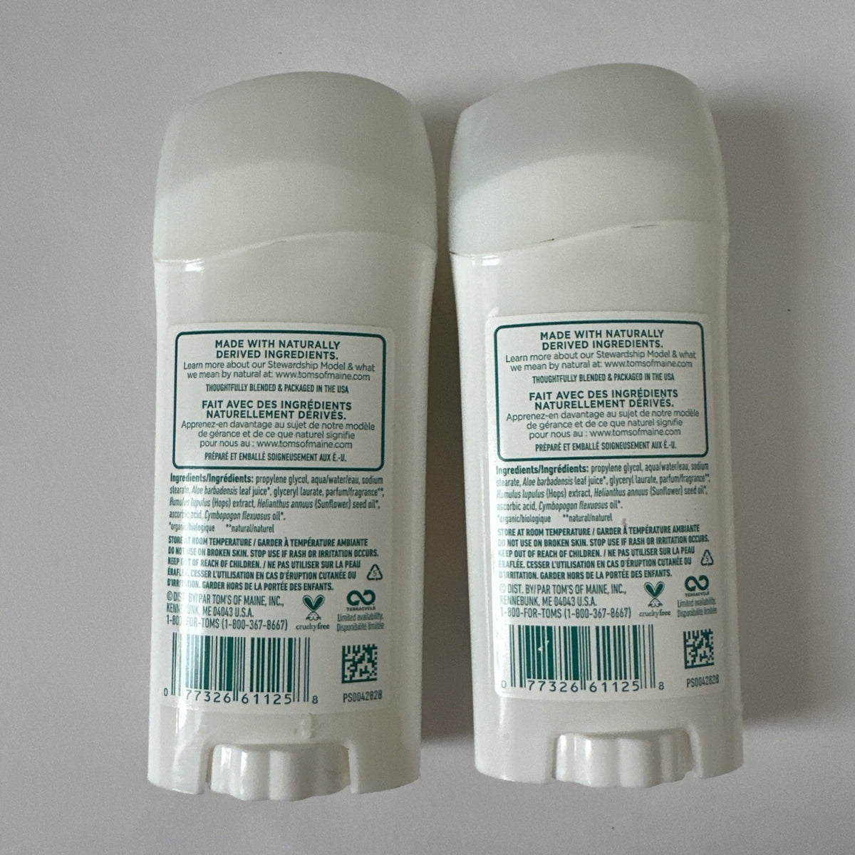 Tom's of Maine Discontinued Fresh Apricot Deodorant - 2.25 oz Lot of 2