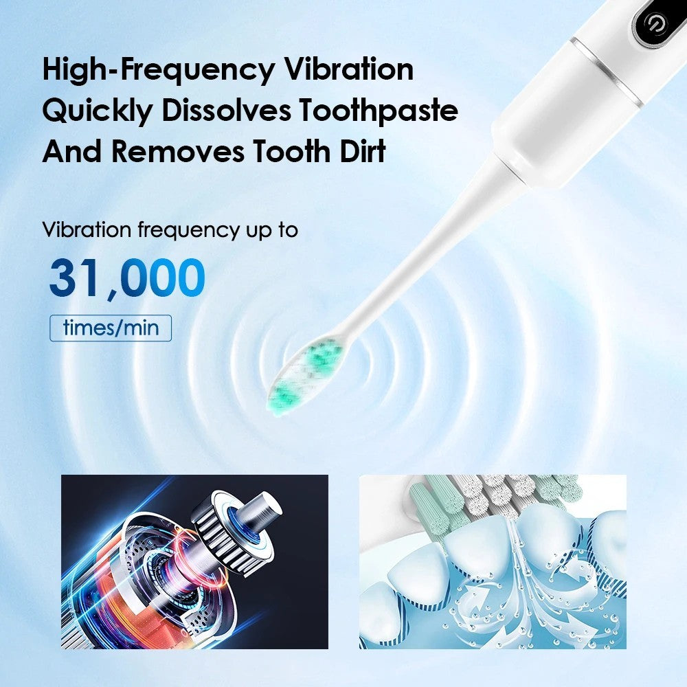 Rechargeable Electric Tooth Cleaner with 6 Modes, Tartar Remover, Waterproof