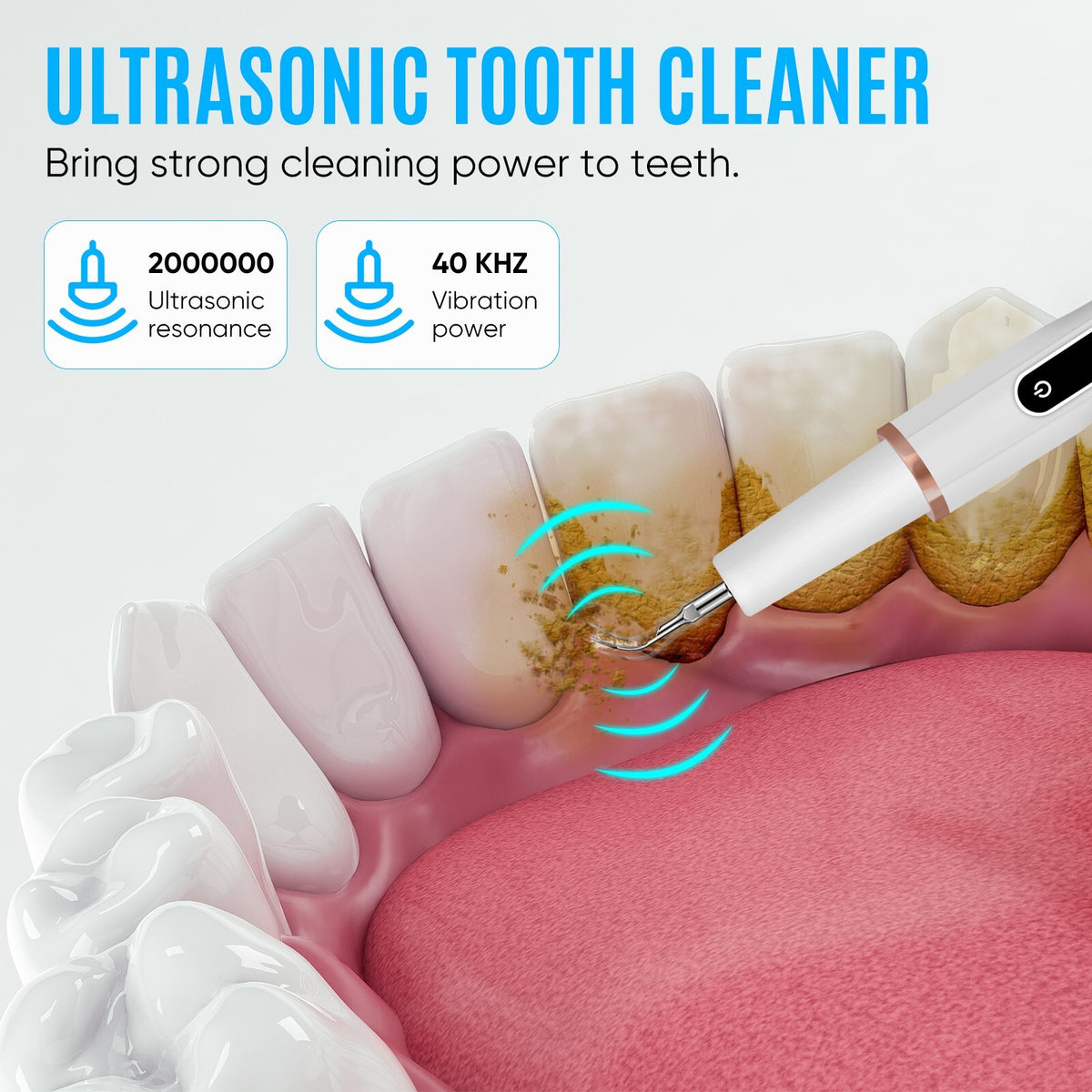 Rechargeable Ultrasonic Teeth Cleaning Kit for Plaque & Tartar Removal