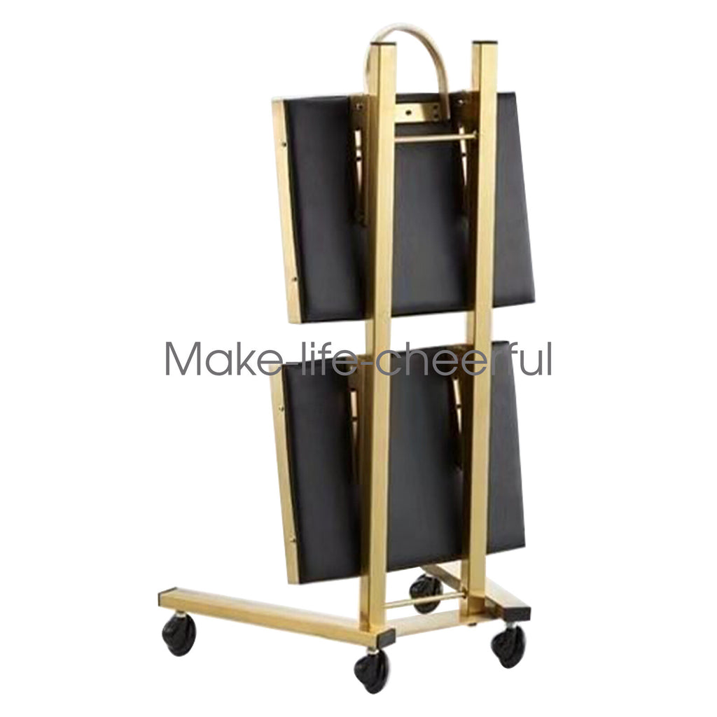 Stainless Steel 2-Tier Salon & Spa Rolling Cart with Double Storage Tray