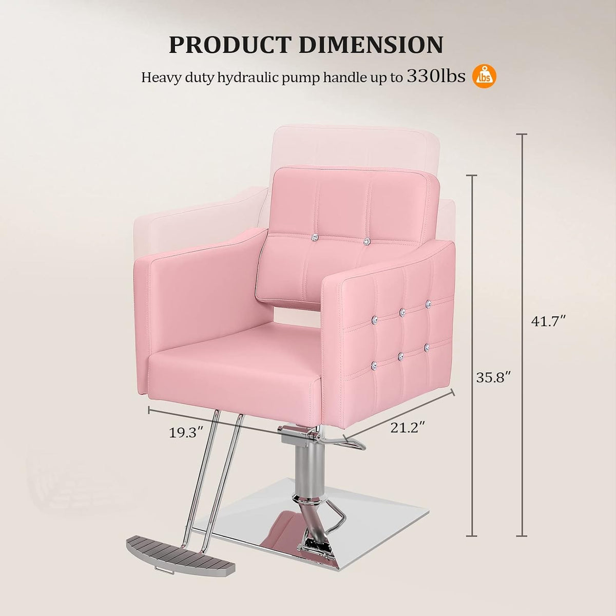 Adjustable Salon Barber Chair with Hydraulic Pump and 360° Swivel