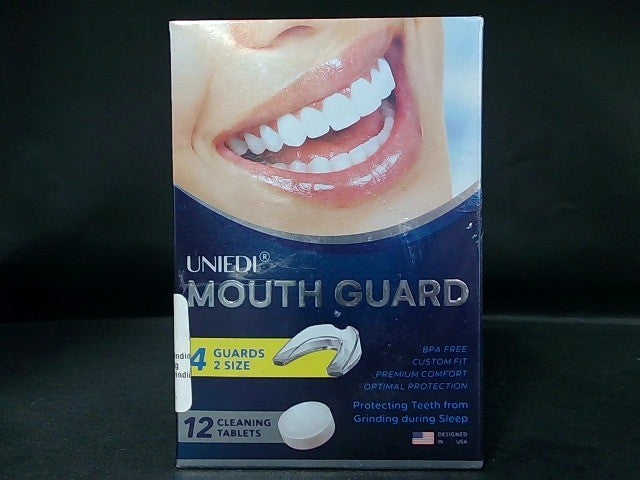 Uniedi Mouth Guard for Teeth Grinding & Clenching with Cleaning Tablets - Custom Fit, BPA-Free, 4 Guards Set