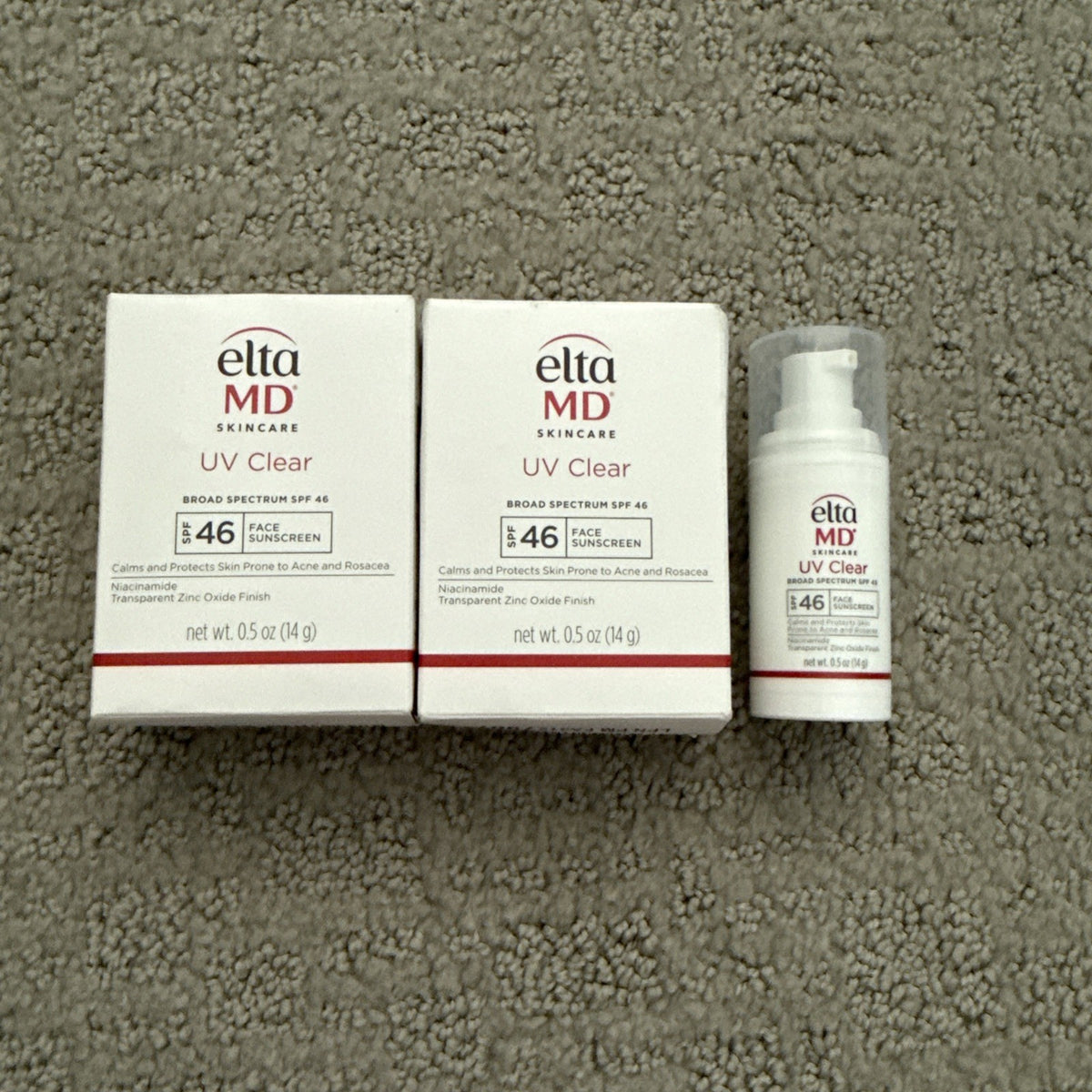 3 Pack Broad Spectrum SPF 46 Face Sunscreen - Elta MD Clear 0.5 oz
