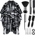 Professional Barber Cape 13Pcs with Neck Duster Brush & Adjustable Fit