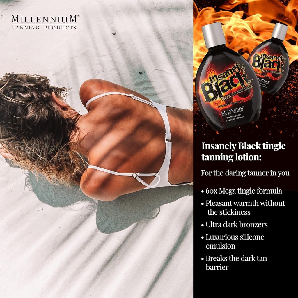Insanely Black Tanning Lotion with Tingle - Deep Bronze & Sun-Kissed Glow