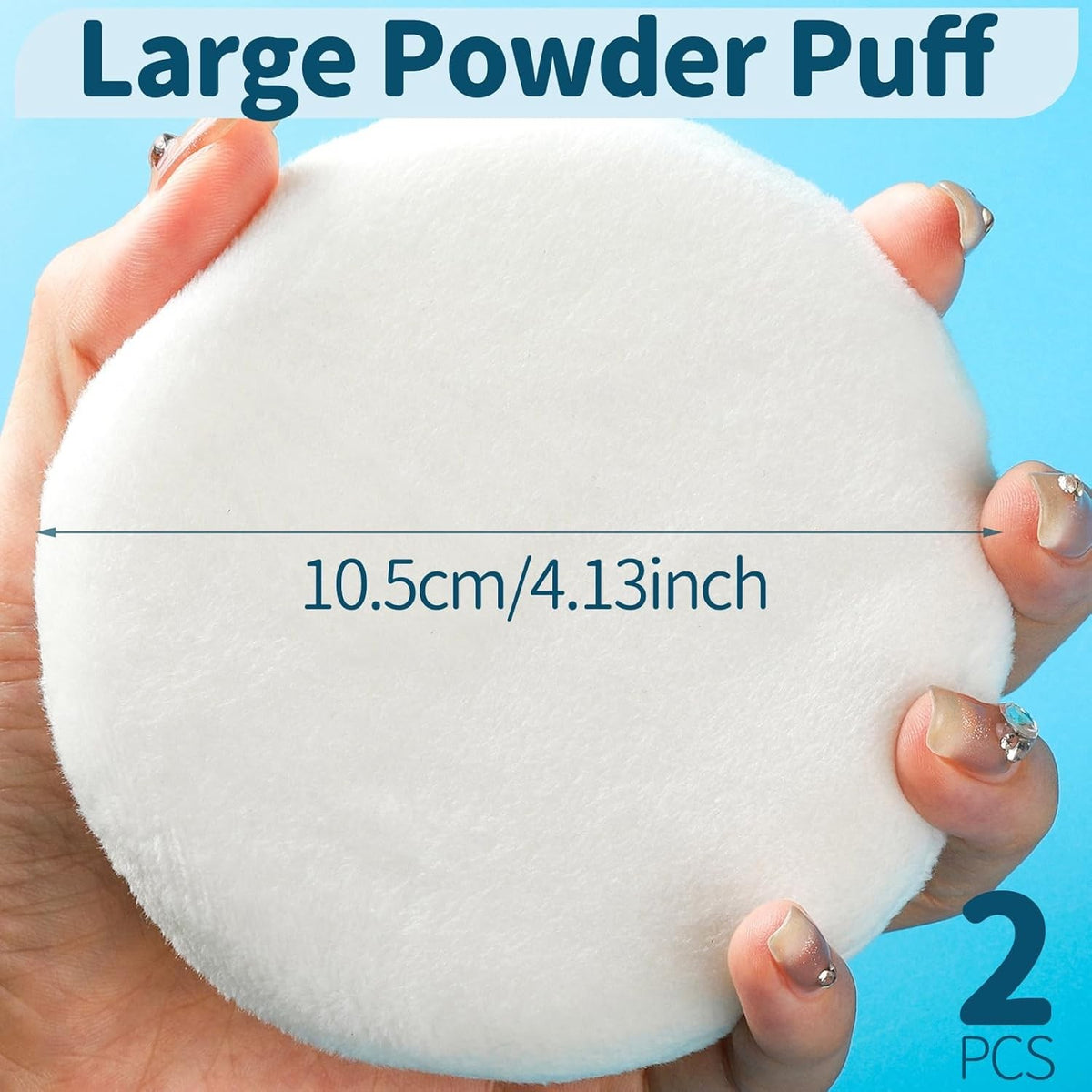 Large Powder Puff for Body Powder - 2 Pack, 4.13 Inch Soft Makeup Applicators